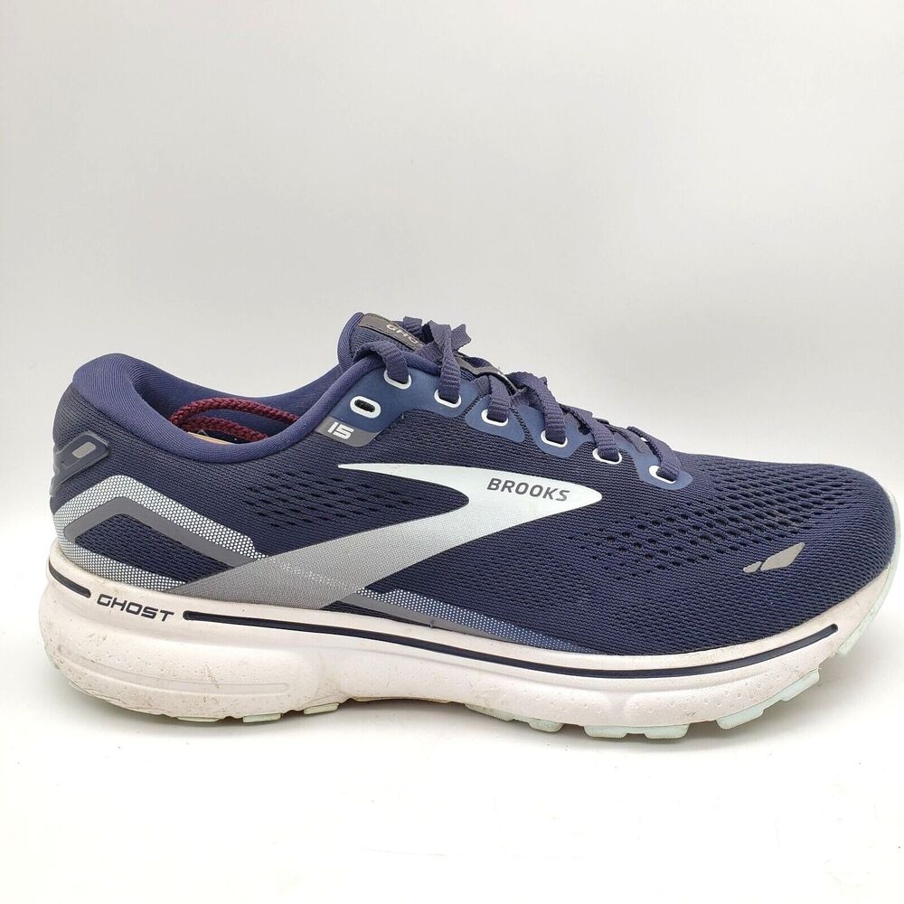 BROOKS Ghost 15 Running Shoes Women's 10 WIDE Width D Peacoat Pearl Salt Air